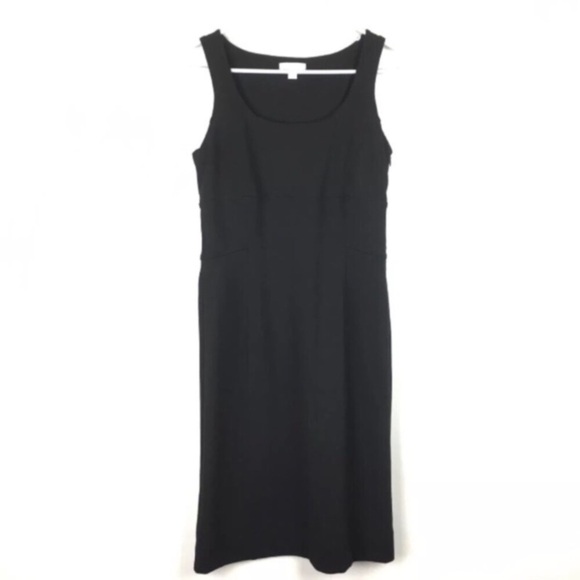 NEW YORK & COMPANY Vintage Y2K Dress Minimalist Solid Black Sleeveless Size 4 - Picture 1 of 8
